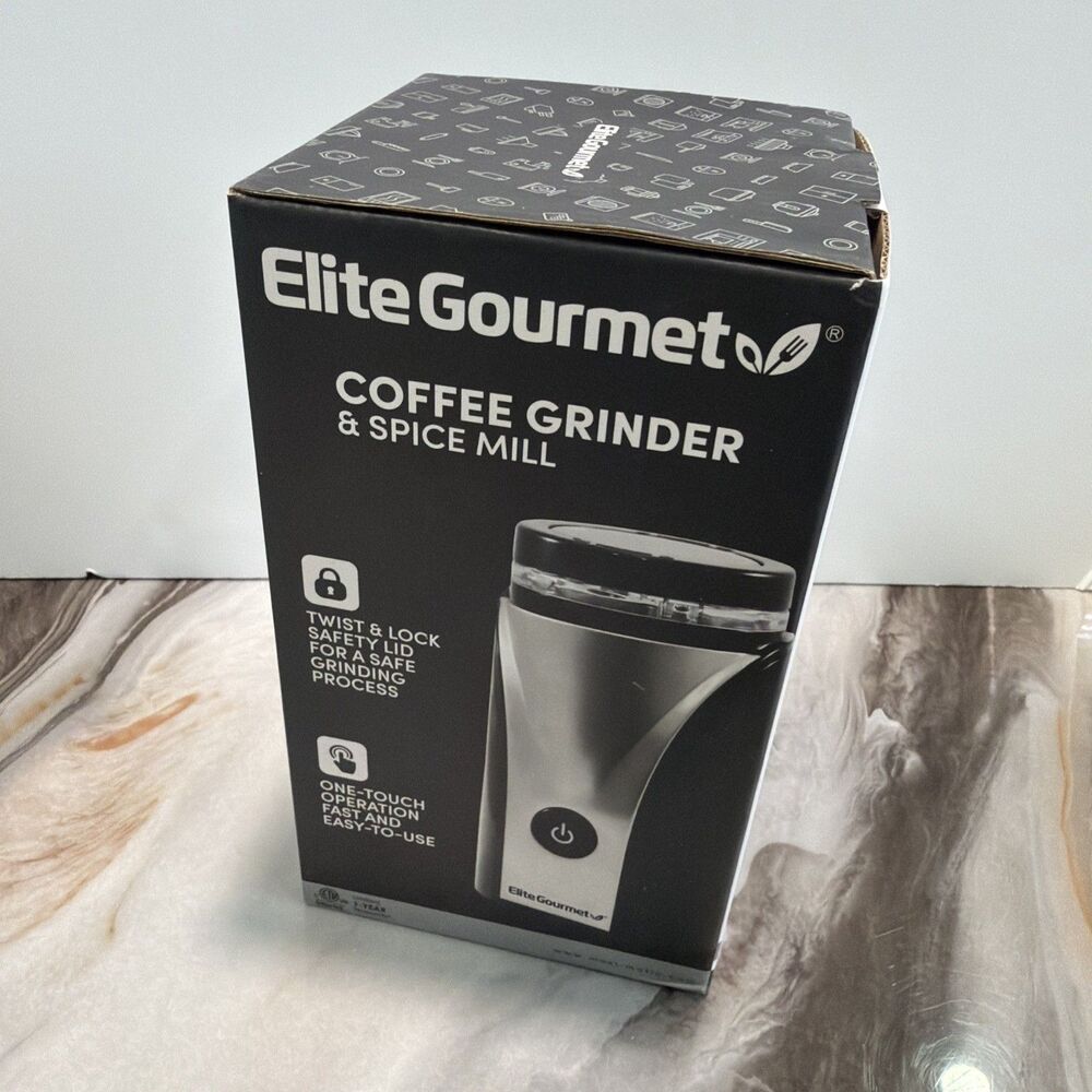 Elite Gourmet Coffee Grinder & Spice Mill ETS-9053 Stainless Steel Blades NEW - Picture 2 of 6